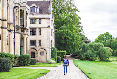 student on campus